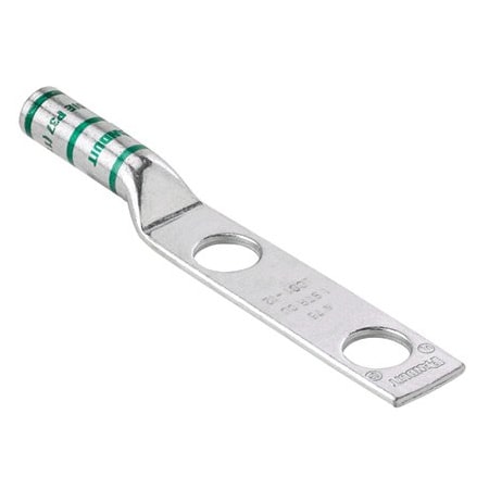 Panduit Two-Hole Compression Lug, Long Barrel, Copper, Black LCC750-38D-6